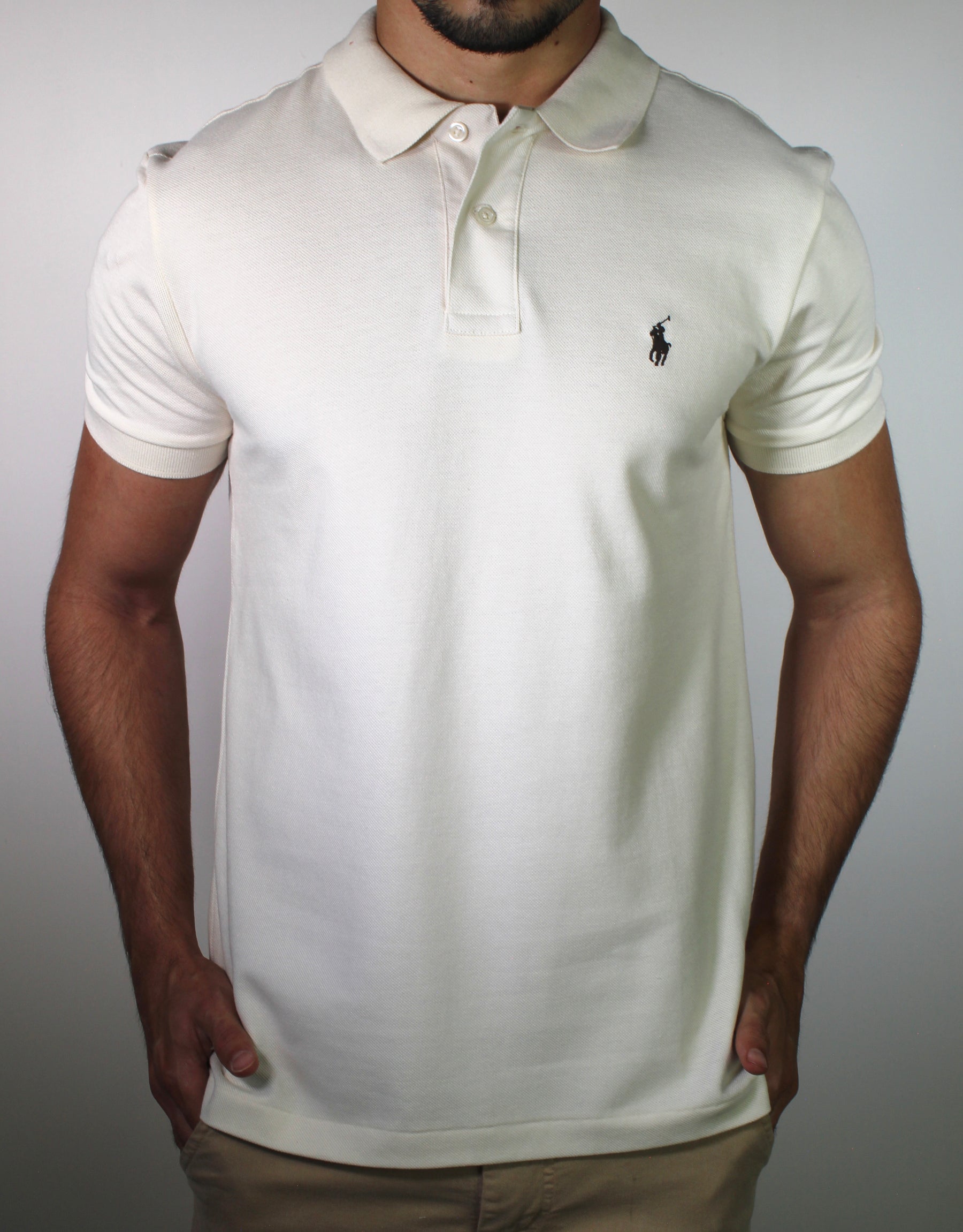 Camisa Gola Polo RL - Bege Small Pony Marrom