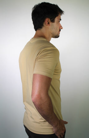 Camiseta AX Round Side Logo - Cáqui