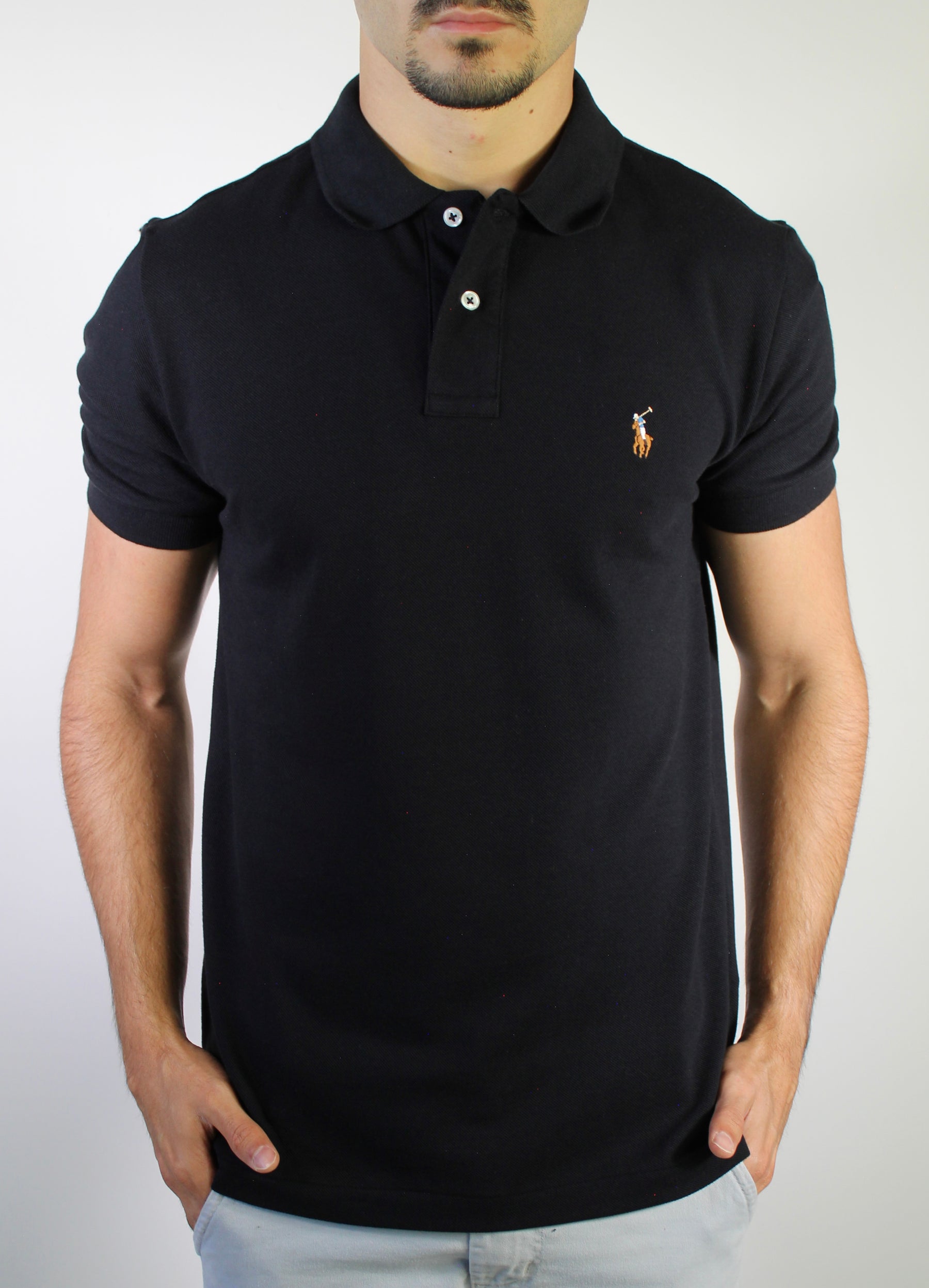 Camisa Gola Polo RL - Preta Small Pony Colorido