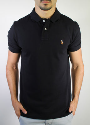Camisa Gola Polo RL - Preta Small Pony Colorido