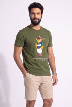 Camiseta RL Sport Icon Polo Rider Bear - Verde Musgo