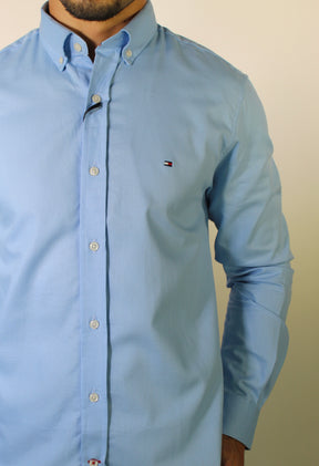 Camisa Social Lisa Manga Longa TH Classic  - Azul Bebê