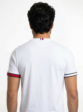 Camiseta TH Minimalist Sleeve Stripe - Off White