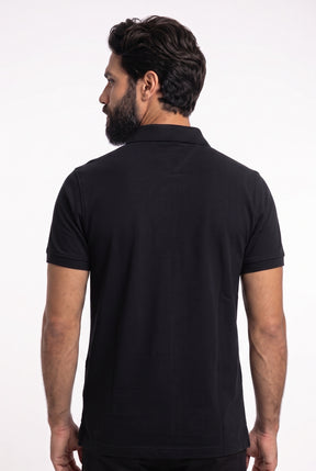 Camisa Gola Polo TH Statement Line - Preta