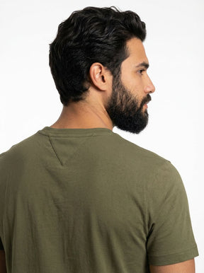 Camiseta TH Side Logo Flag Est. 1985 - Verde Musgo