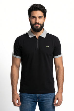 Camisa Gola Polo LCT Legacy Contrast Zip - Preta