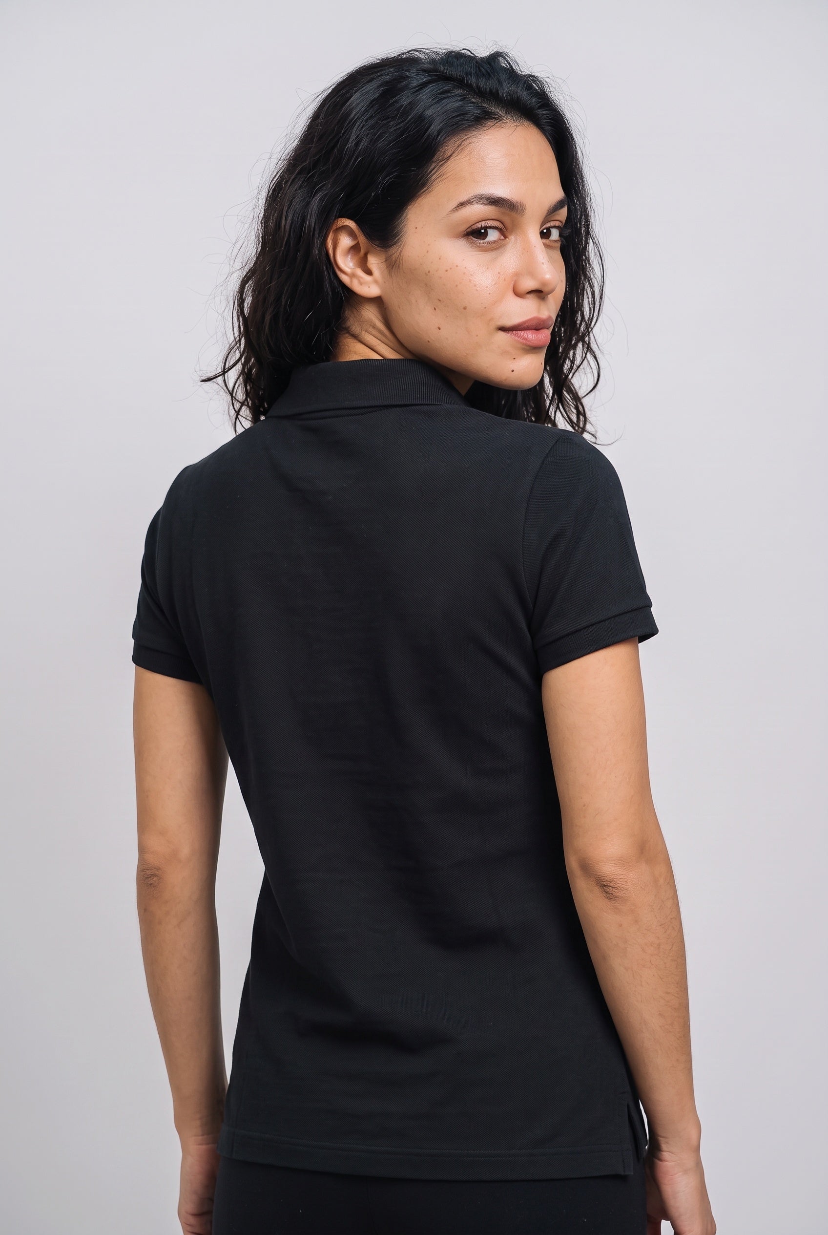 Gola Polo Feminina RL Palm Club - Preta Small Pony Branco