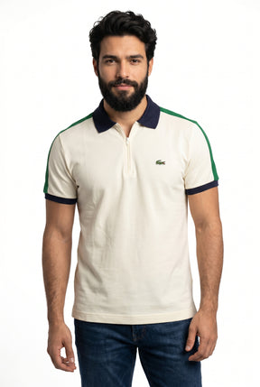Camisa Gola Polo LCT Legacy Contrast Zip - Off White
