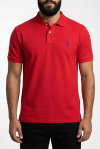 Camisa Gola Polo RL - Vermelha Small Pony Azul