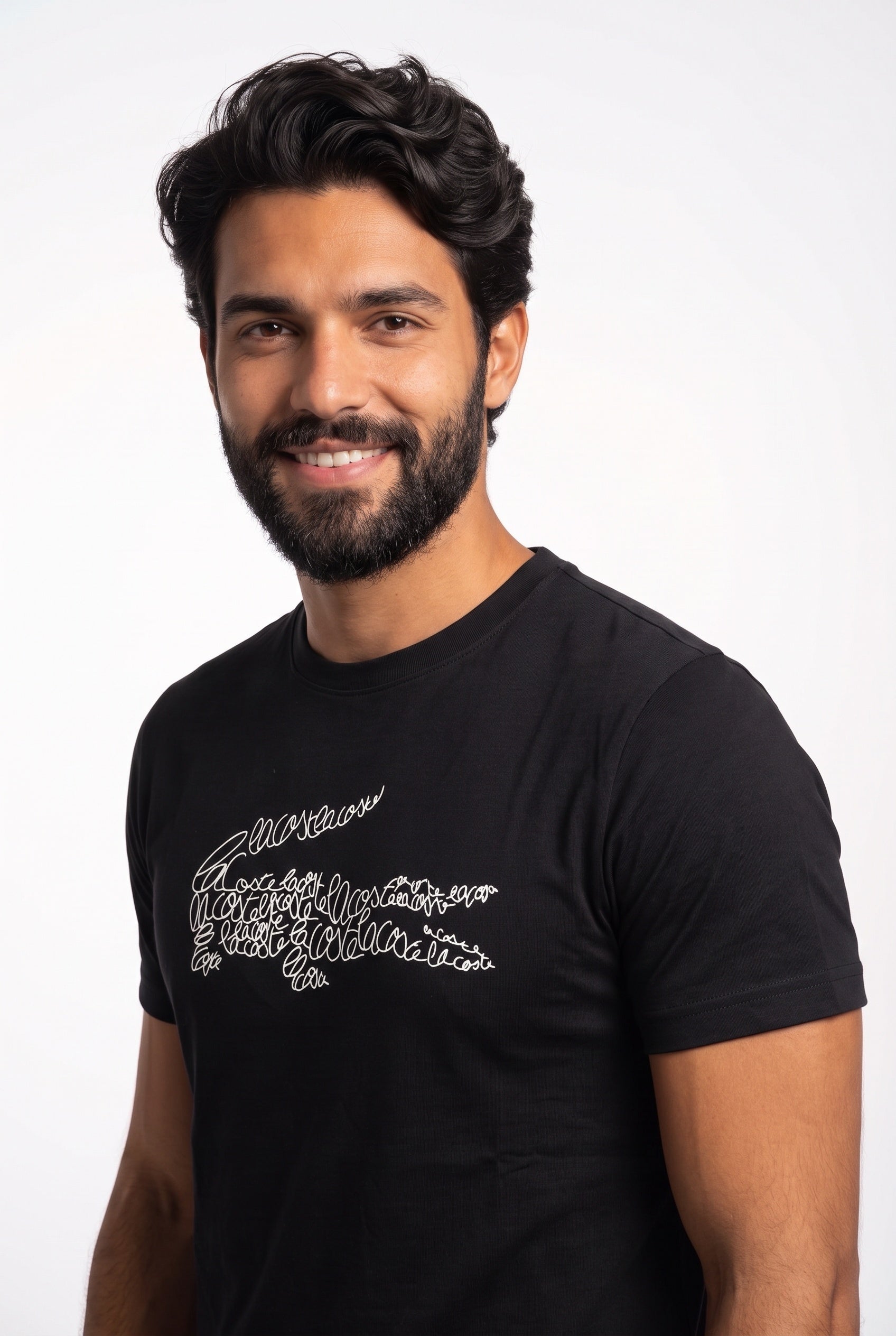 Camiseta LCT Handwritten Croco Logo - Preta