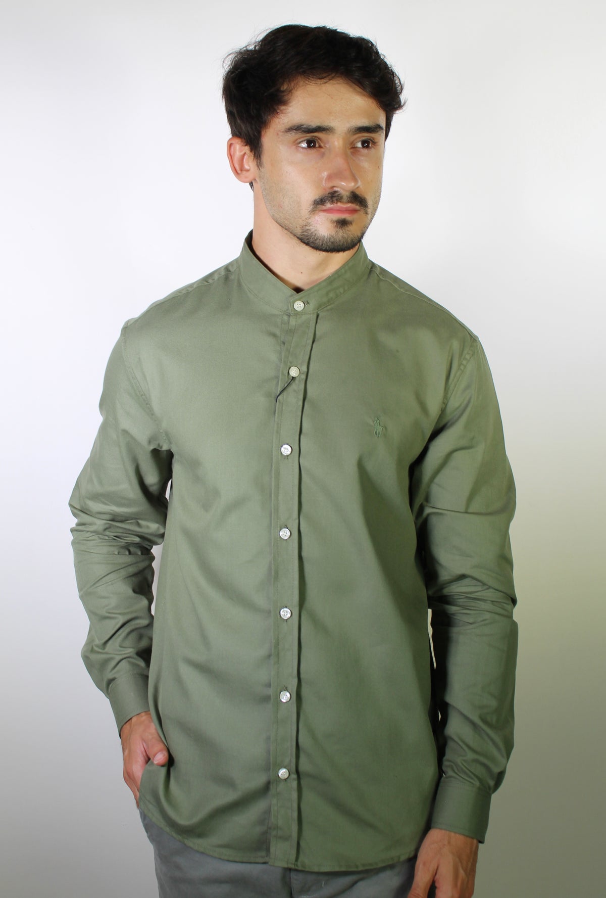 Camisa RL Manga Longa Gola Padre - Verde Army