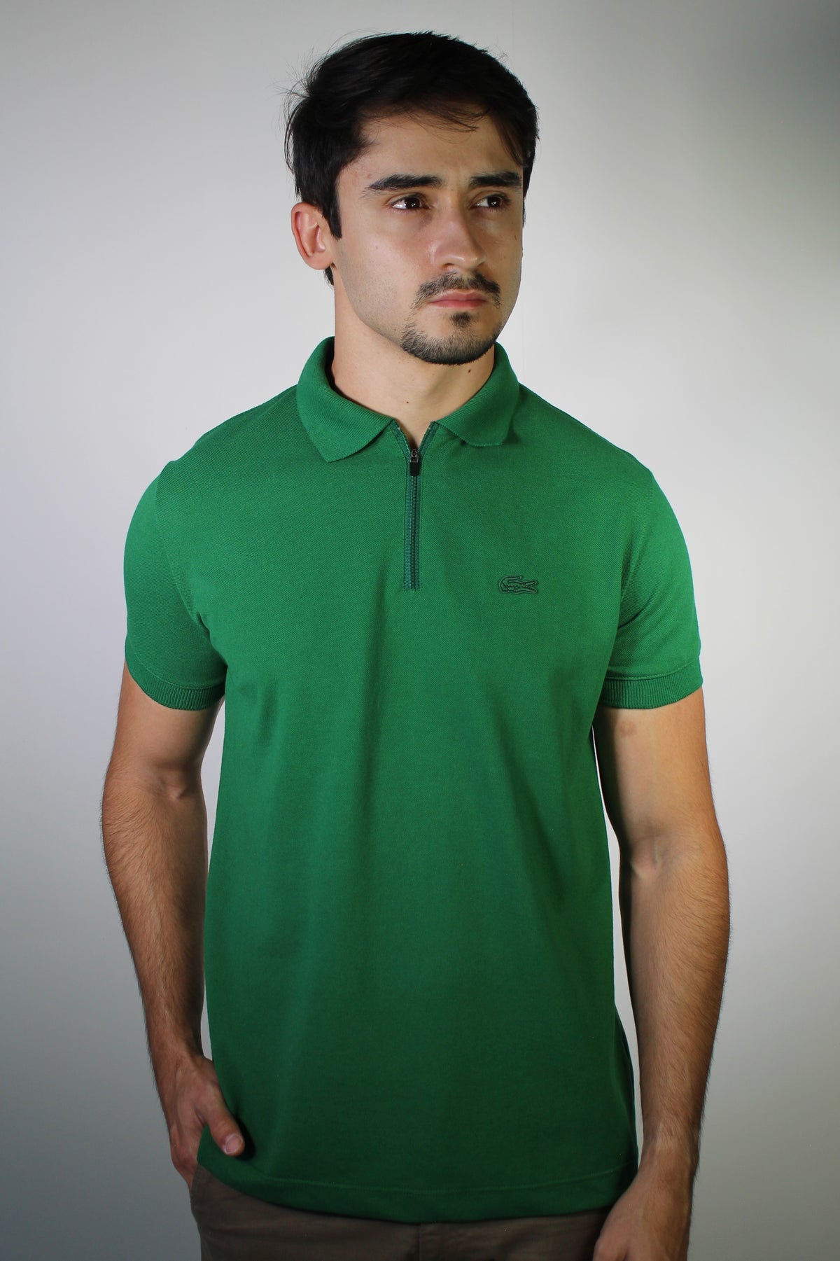 Camisa Gola Polo LCT Front Zipper - Verde Bandeira