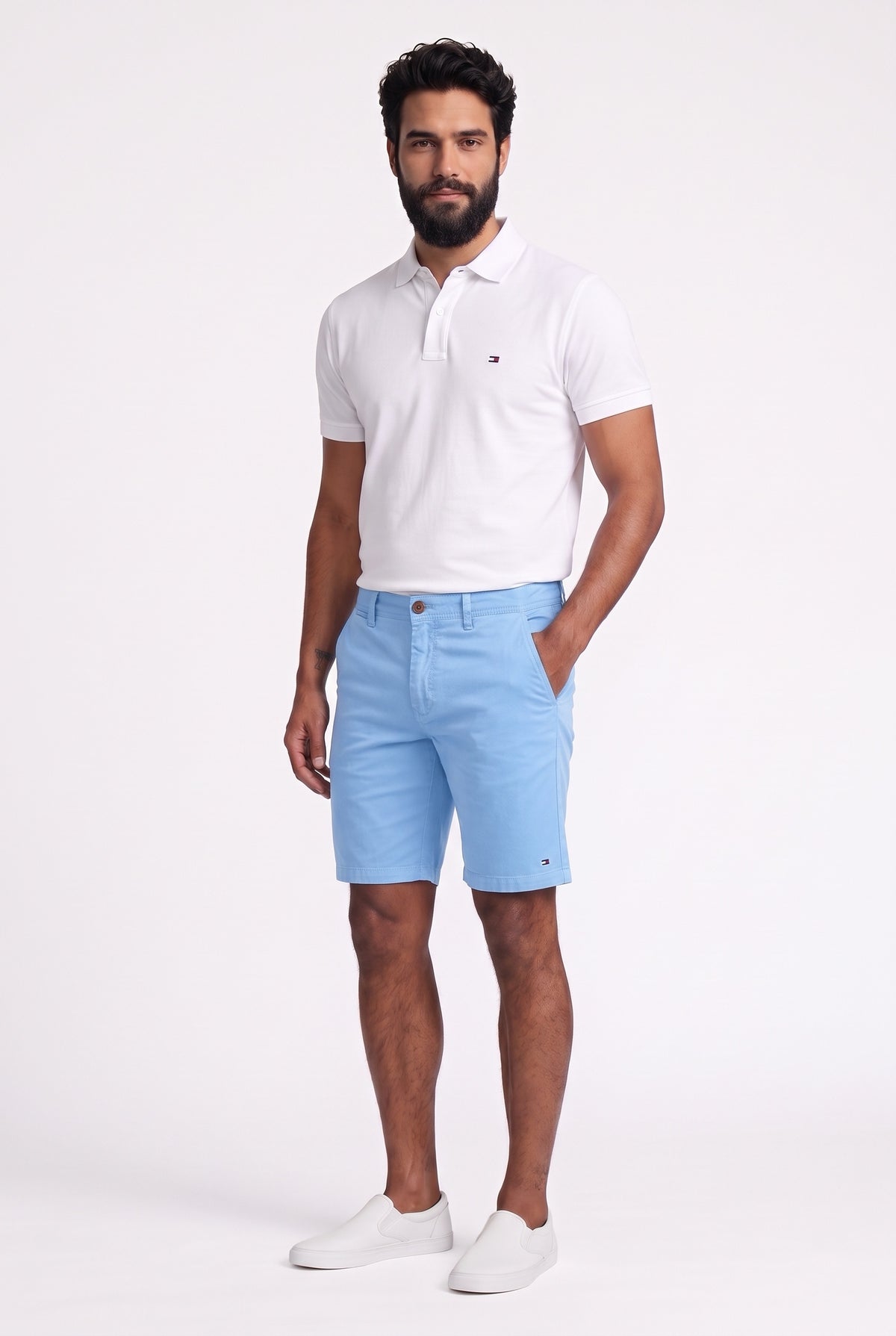 Bermuda Masculina Sarja TH - Azul Bebê