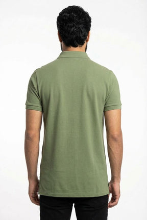 Camisa Gola Polo RL - Verde Musgo Small Pony Bege