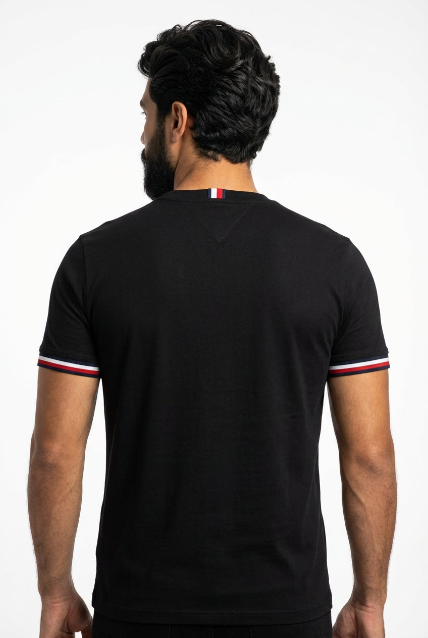 Camiseta TH Est. 1985 Band Sleeve - Preta