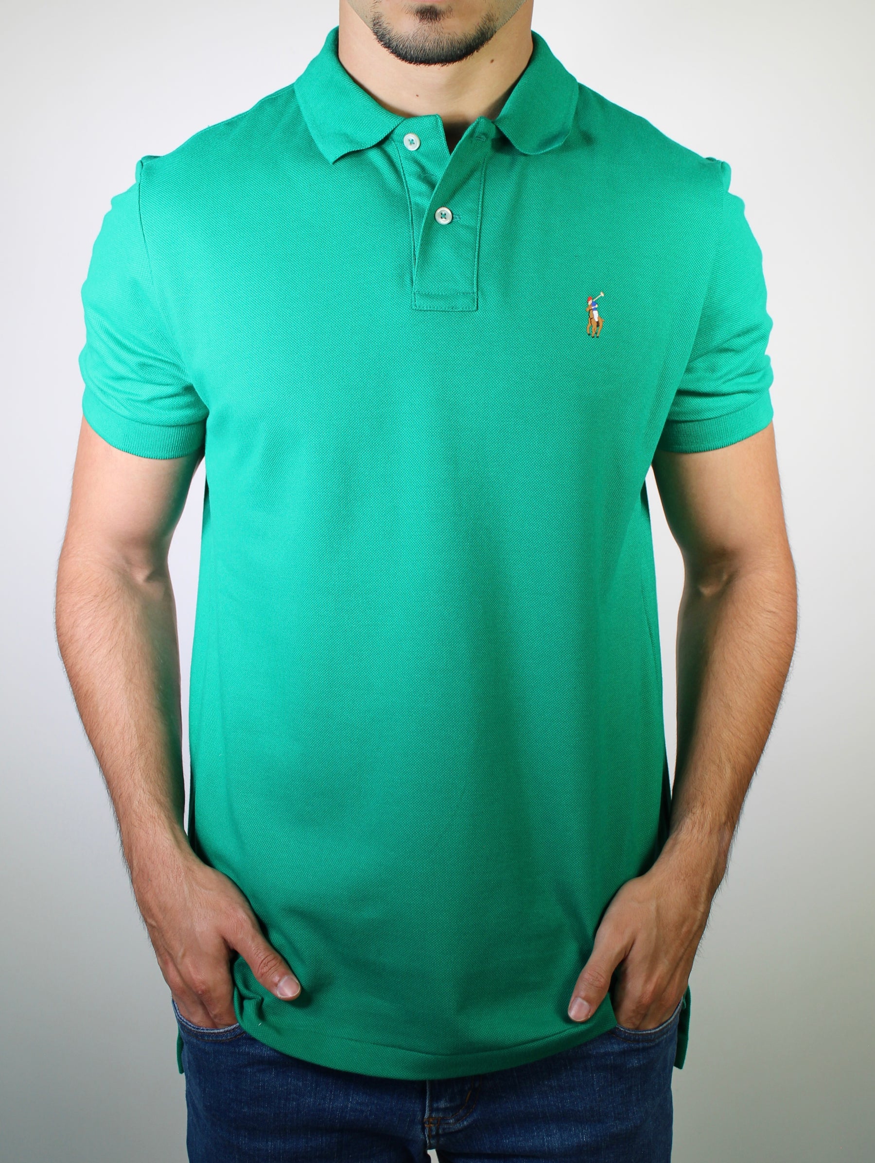 Camisa Gola Polo RL - Verde Bandeira Small Pony Colorido
