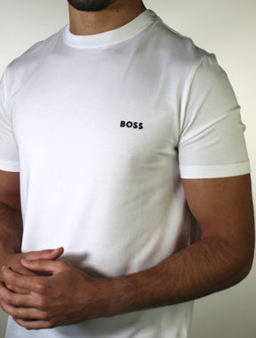 Camiseta Boss Minimalist Side Logo - Branca