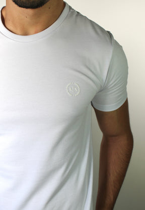 Camiseta AX Round Side Logo - Branca