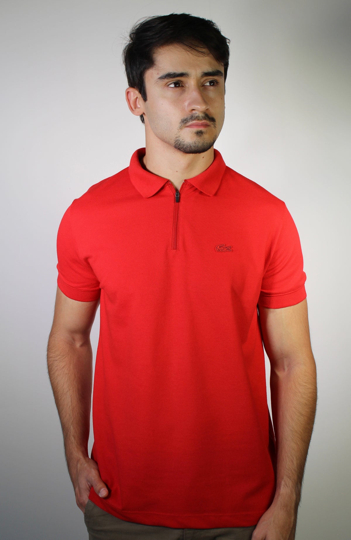 Camisa Gola Polo LCT Front Zipper - Vermelha