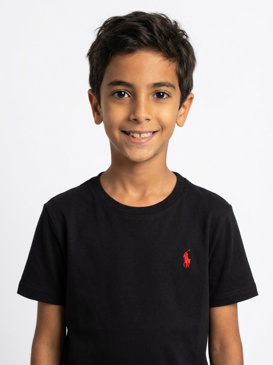 Camiseta RL Classic Infantil - Preta Small Pony Vermelho