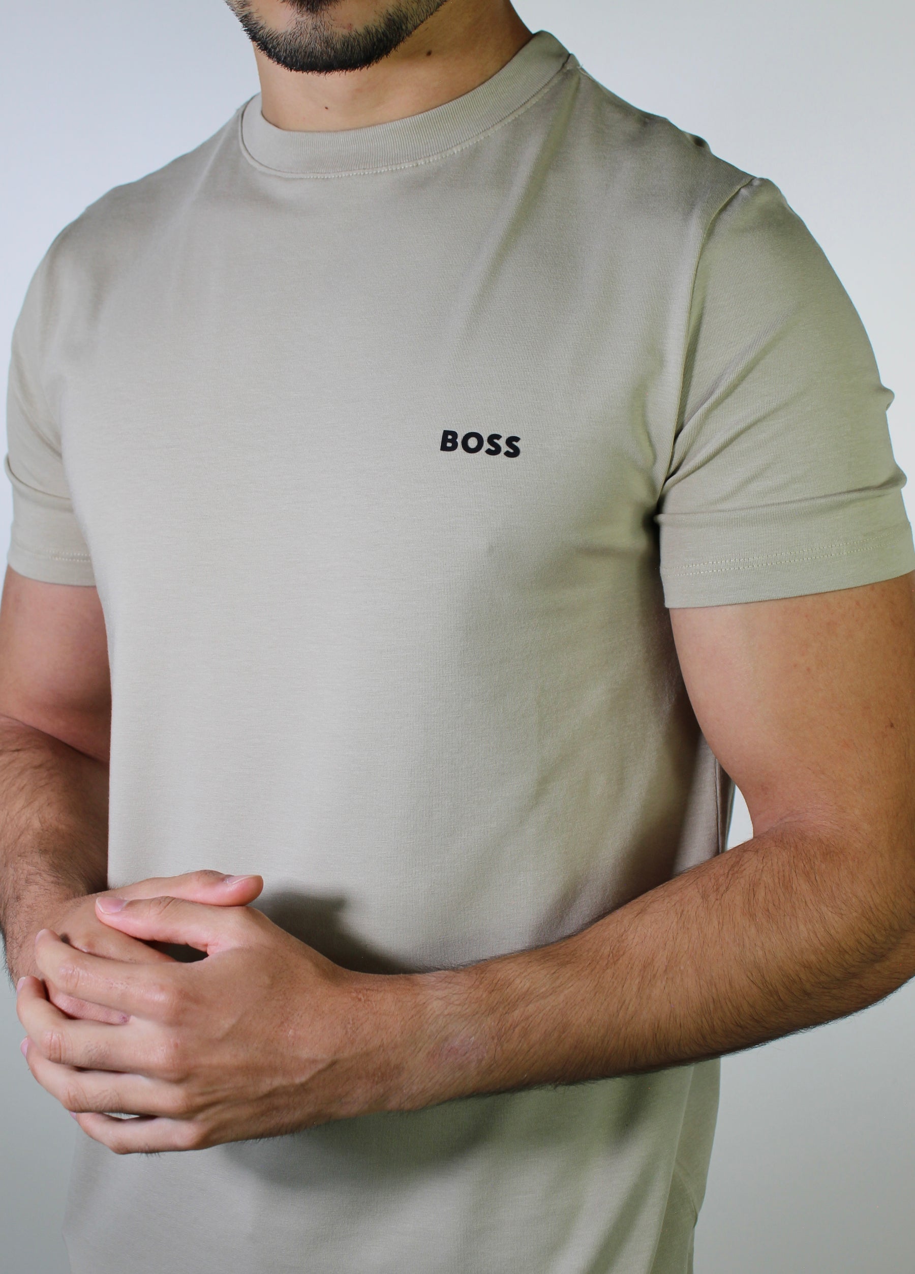 Camiseta Boss Minimalist Side Logo - Cáqui