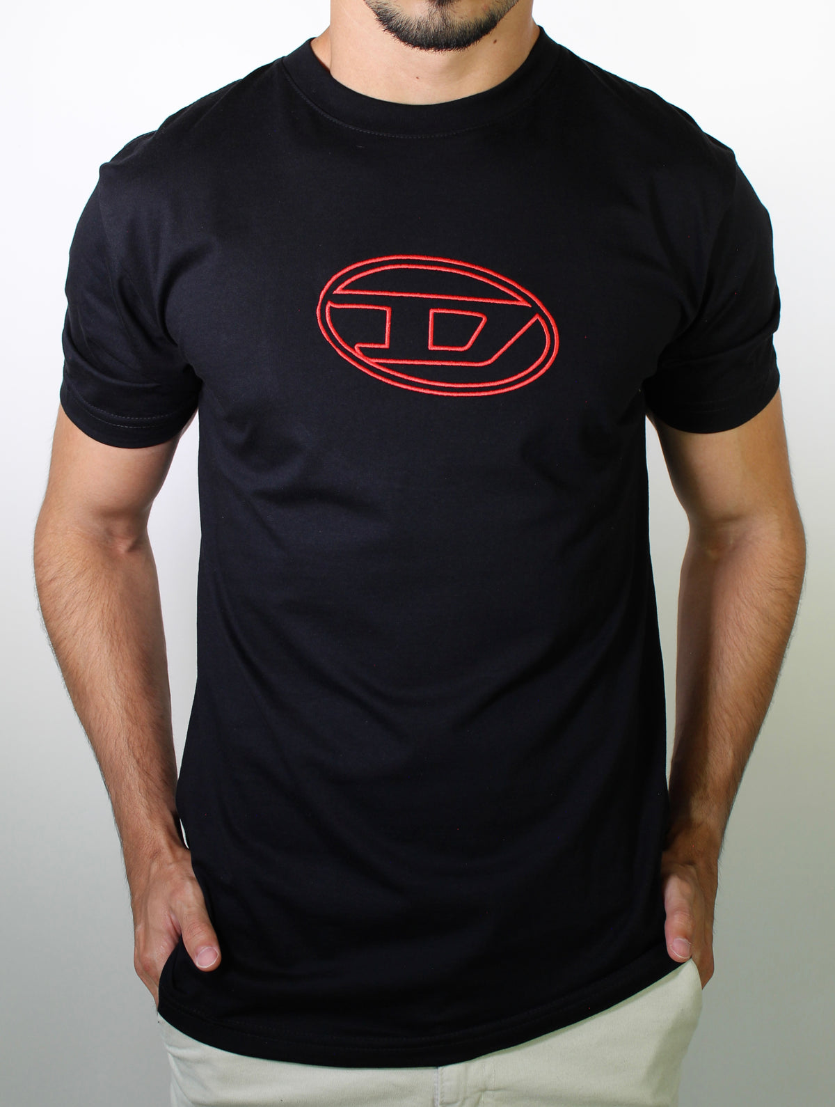 Camiseta DSL Emblem Red Stitch - Preta