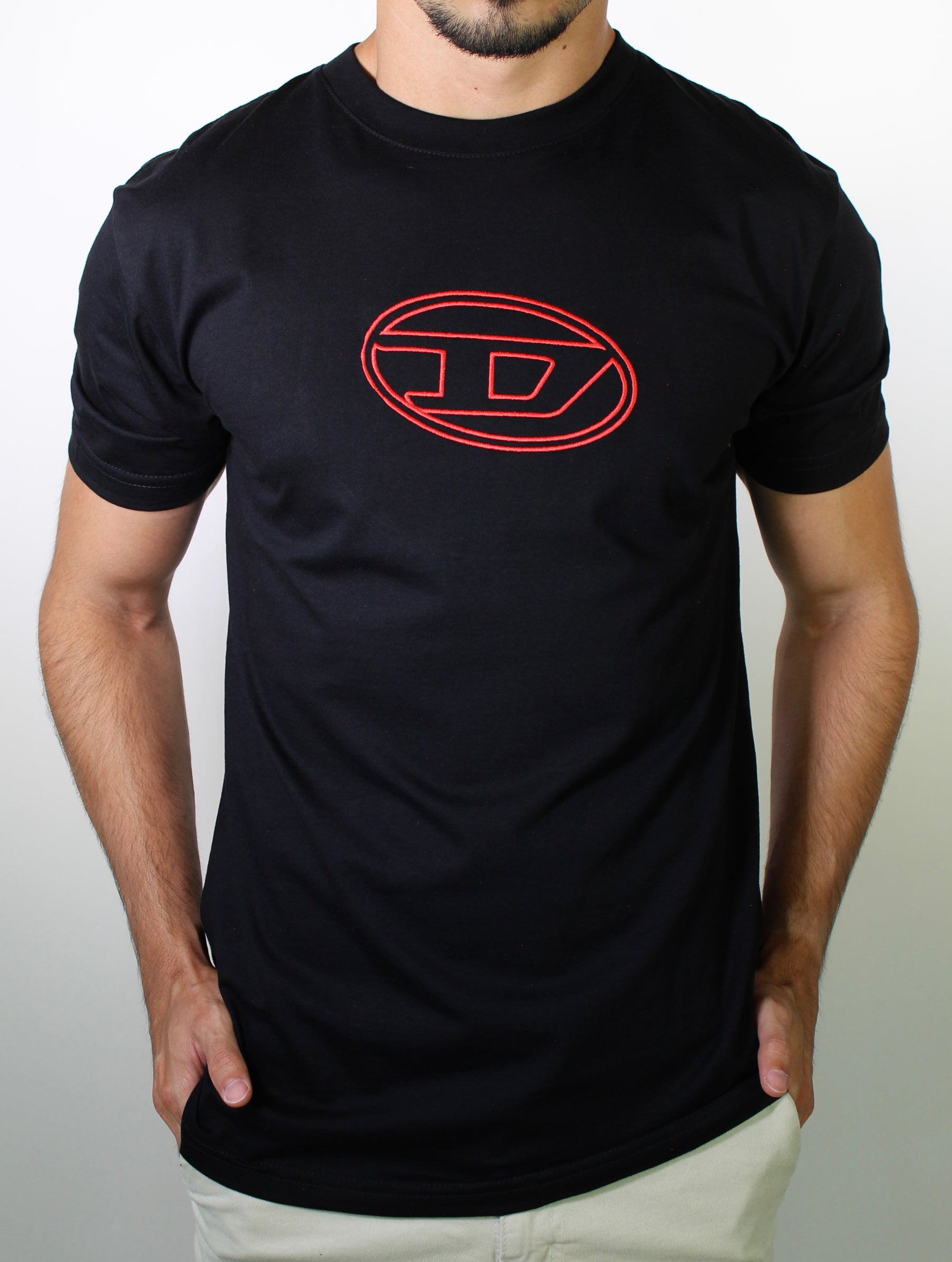 Camiseta DSL Emblem Red Stitch - Preta