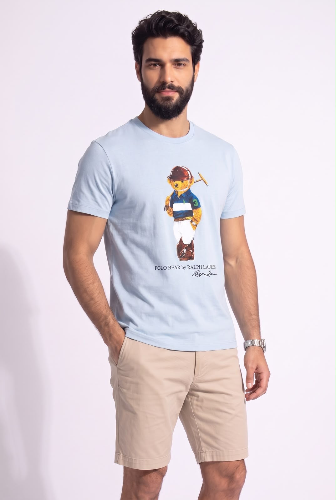 Camiseta RL Sport Icon Polo Rider Bear - Azul Serenity