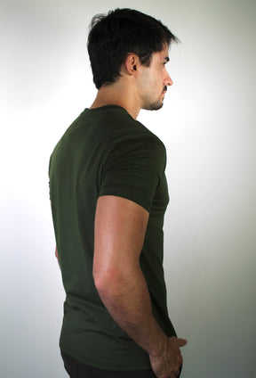 Camiseta AX Central Logo Minimal - Verde Musgo