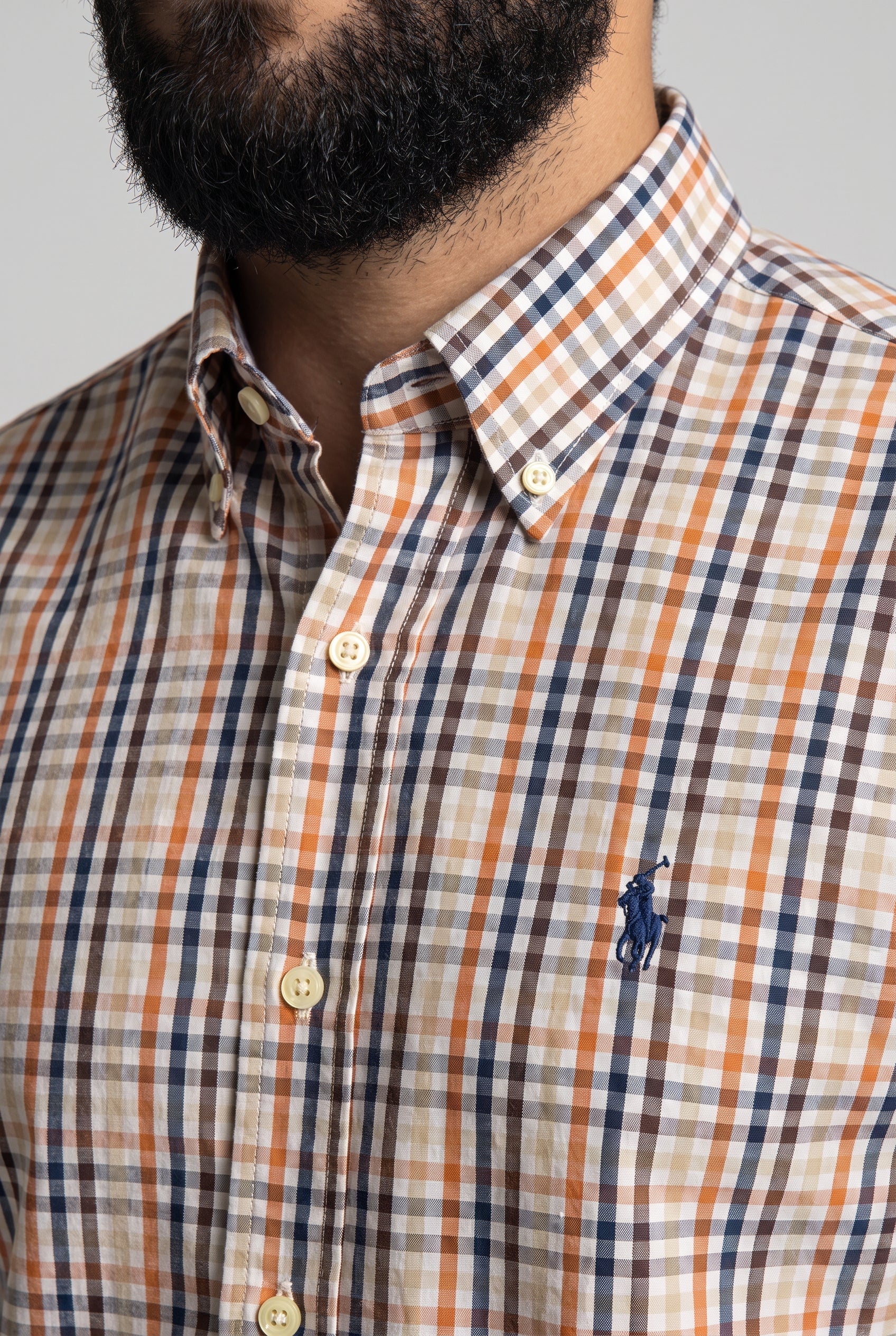 Camisa Social RL Longa - Aberdeen Xadrez Check Tons Terrosos