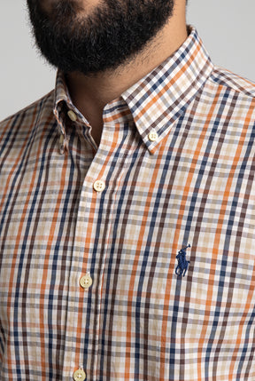 Camisa Social RL Longa - Aberdeen Xadrez Check Tons Terrosos