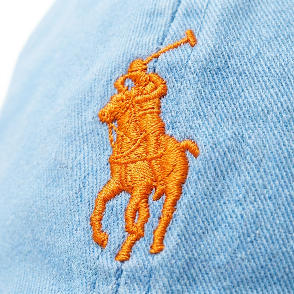 Boné Polo RL Classic - Azul Celeste Small Pony Laranja