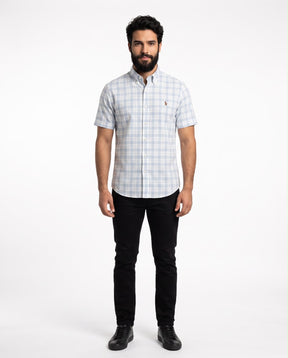 Camisa Manga Curta RL - Newcastle Check Xadrez Azul