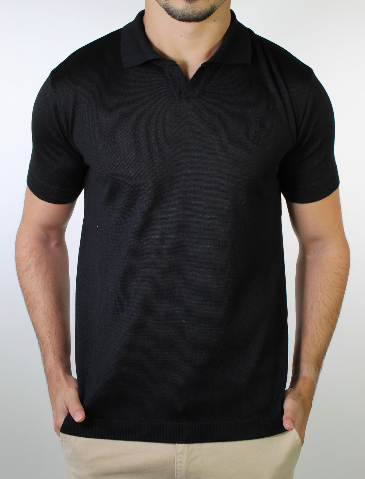 Camisa RL Polo Tricot Gola V - Preta