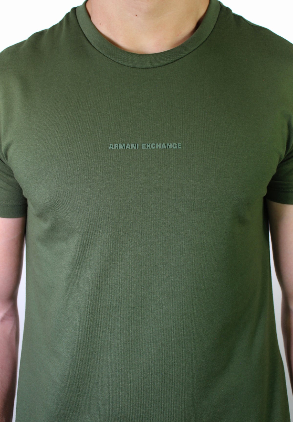 Camiseta AX Central Logo Minimal - Verde Musgo