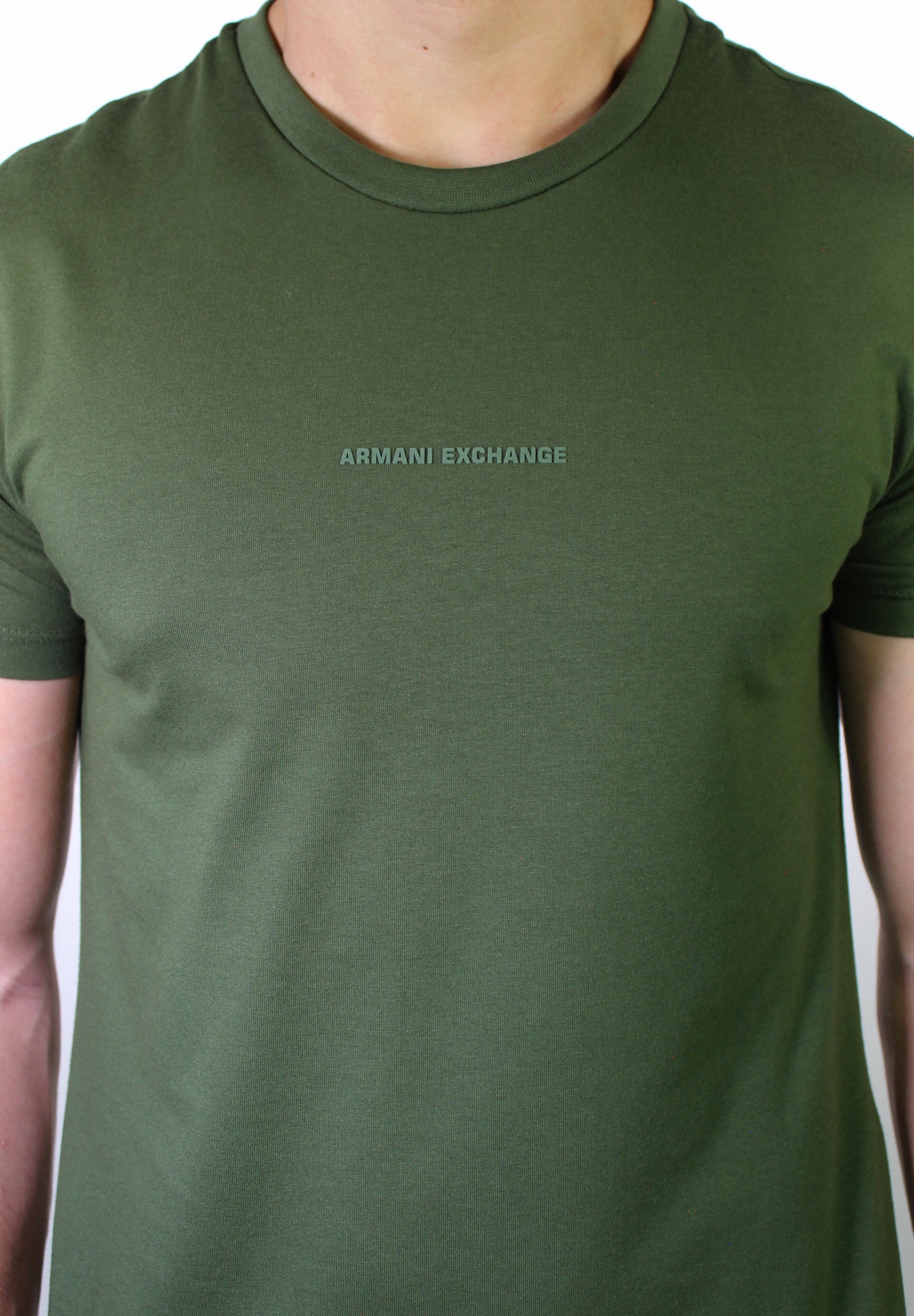 Camiseta AX Central Logo Minimal - Verde Musgo