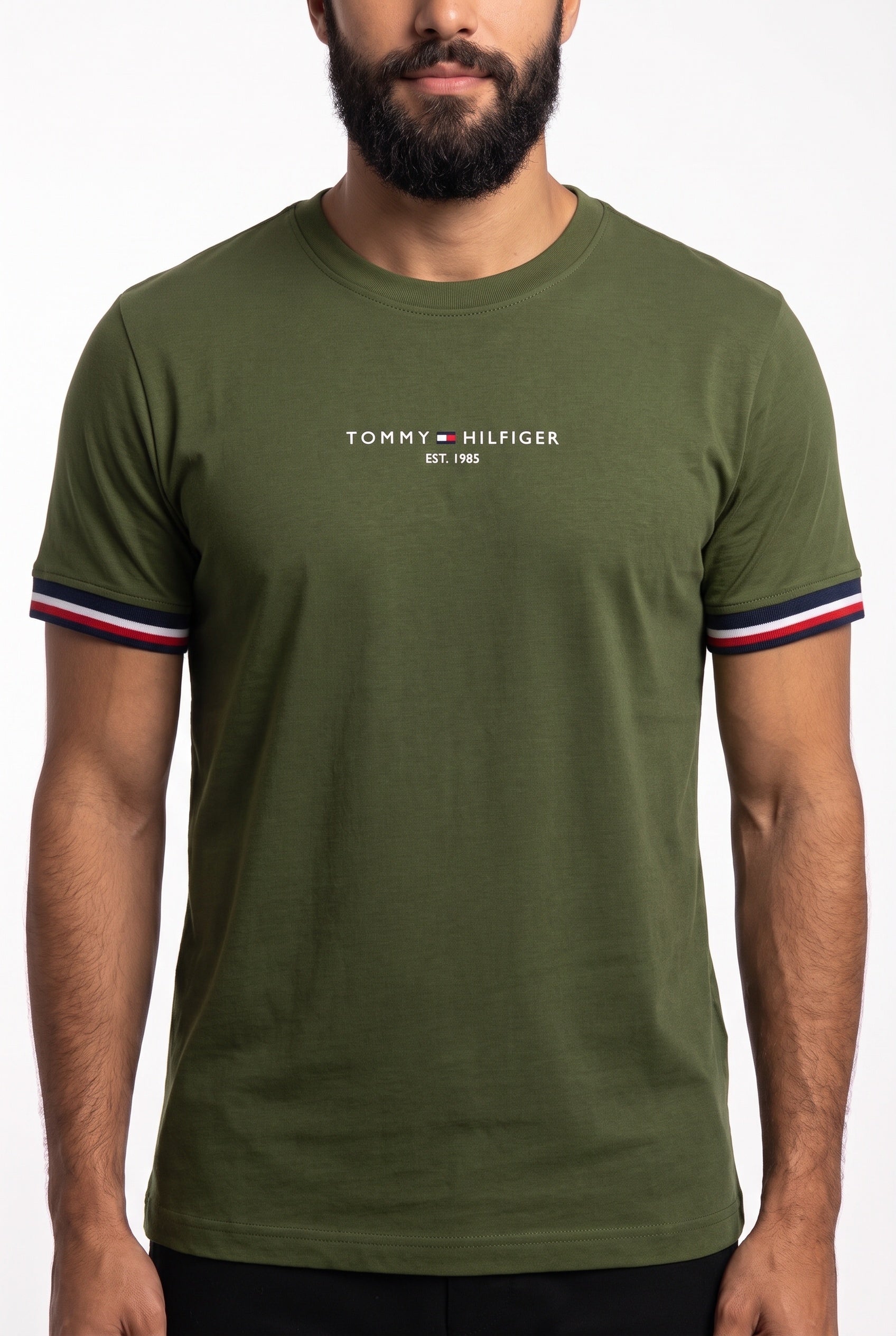 Camiseta TH Est. 1985 Band Sleeve - Verde Musgo