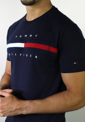 Camiseta TH Flag Stripe - Azul Marinho