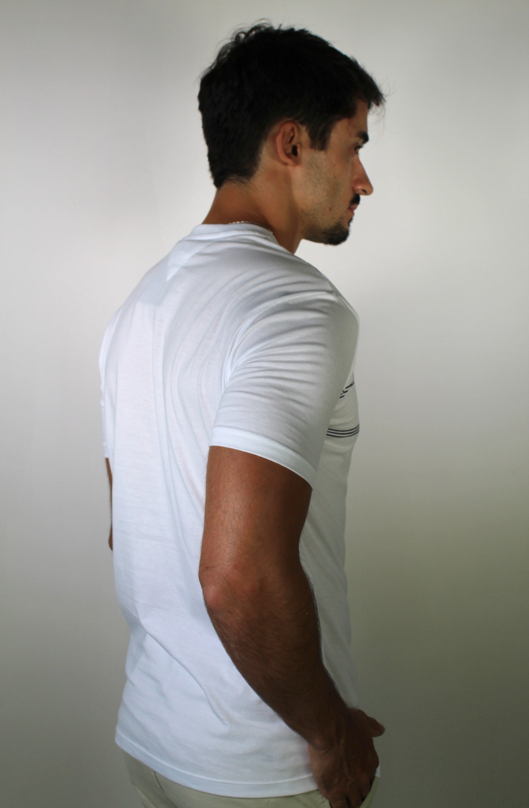 Camiseta TH Retro Striped Logo - Branca