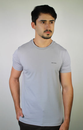 Camiseta AX Side Logo Line - Cinza