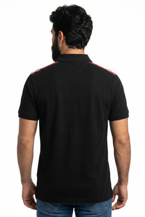 Camisa Gola Polo TH Legacy Stripe - Preta