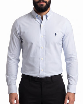Camisa RL Manga Longa - Harrogate Streak Listrada Azul