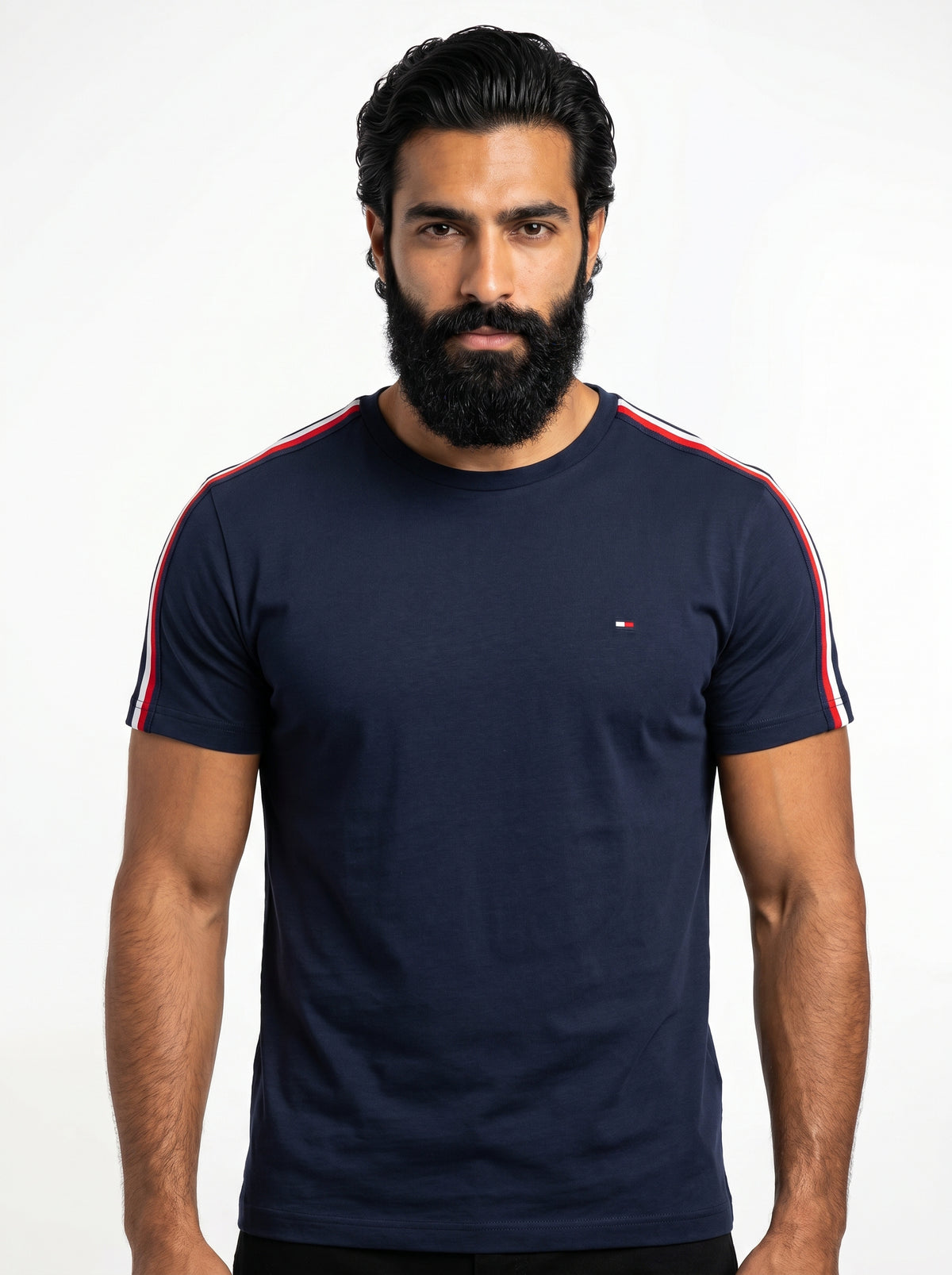 Camiseta TH Shoulder Stripe - Azul Marinho