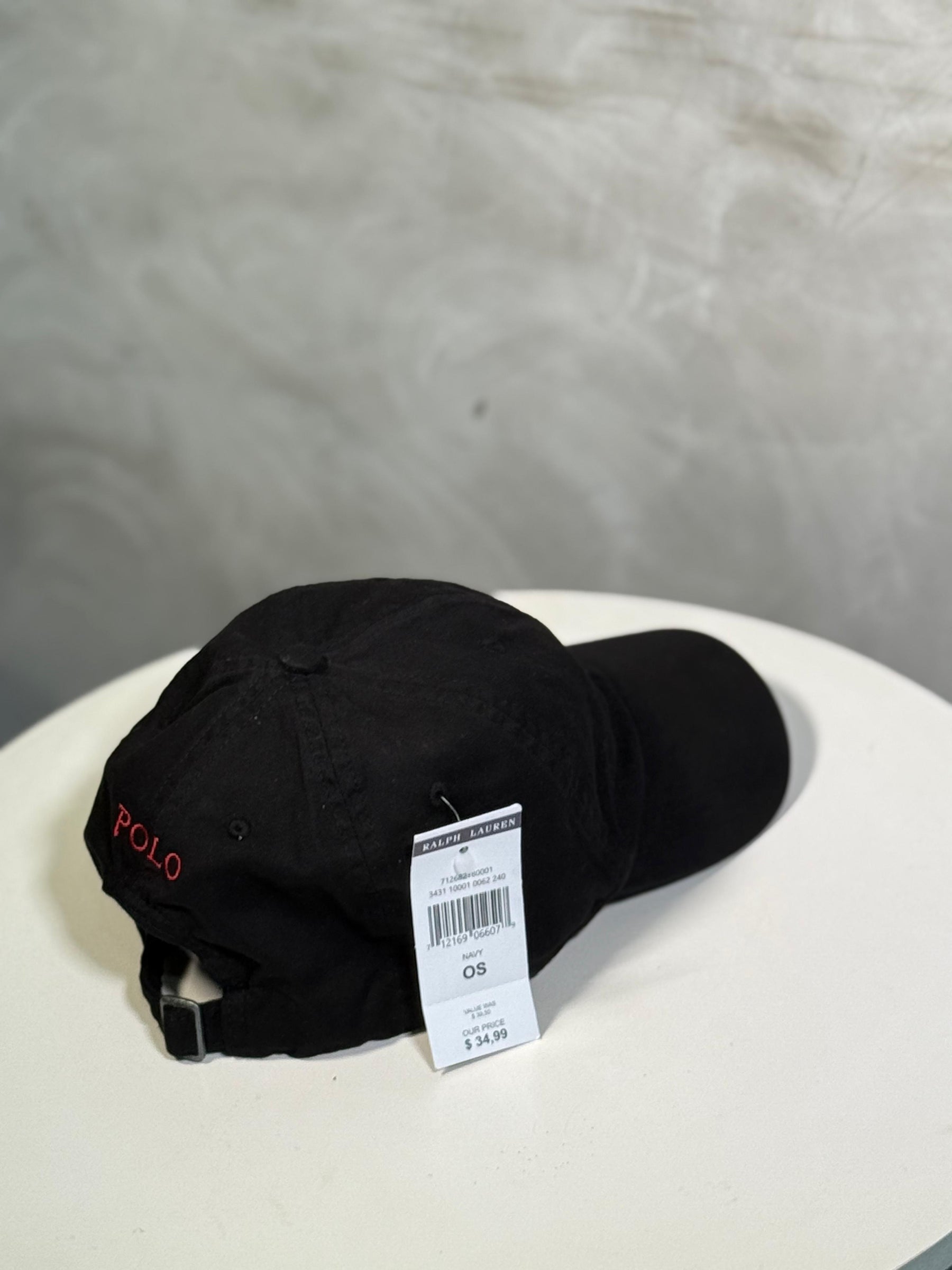 Boné Polo RL Classic - Preto Small Pony Vermelho