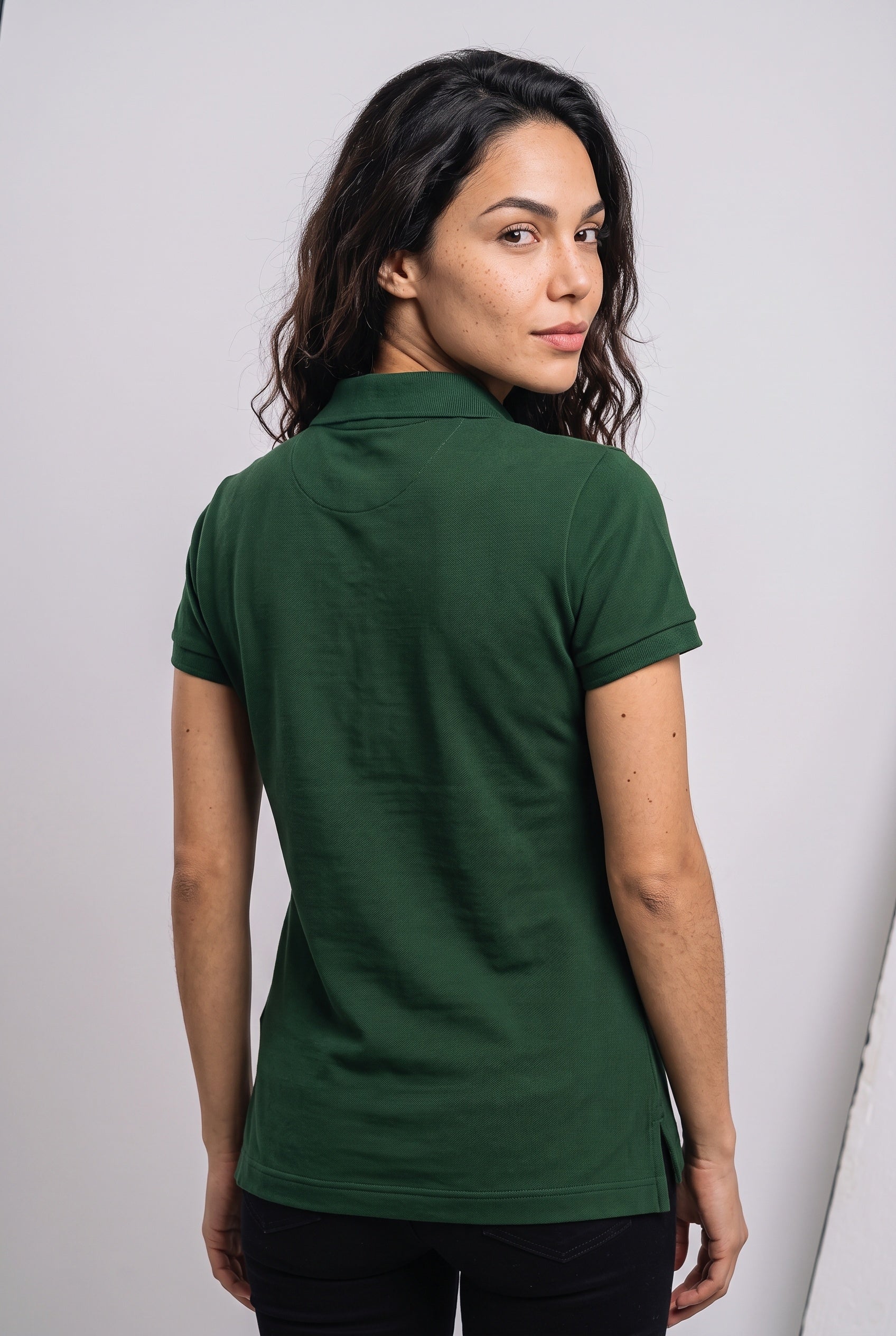 Gola Polo Feminina RL Palm Club - Verde Floresta Small Pony Dourado