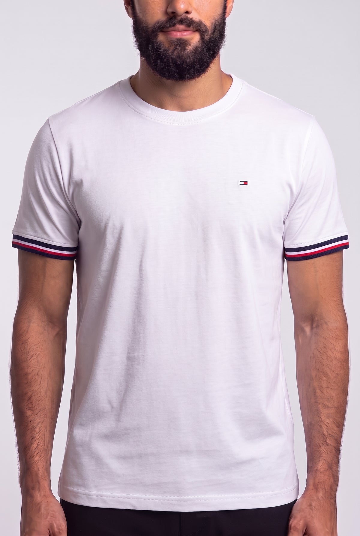 Camiseta TH Stripe Edge - Off White