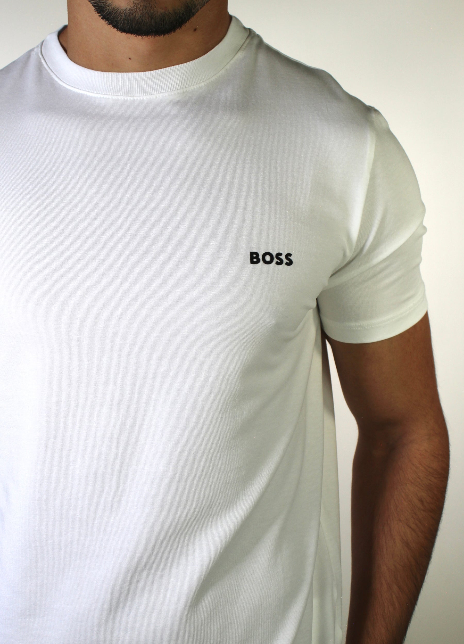 Camiseta Boss Minimalist Side Logo - Branca