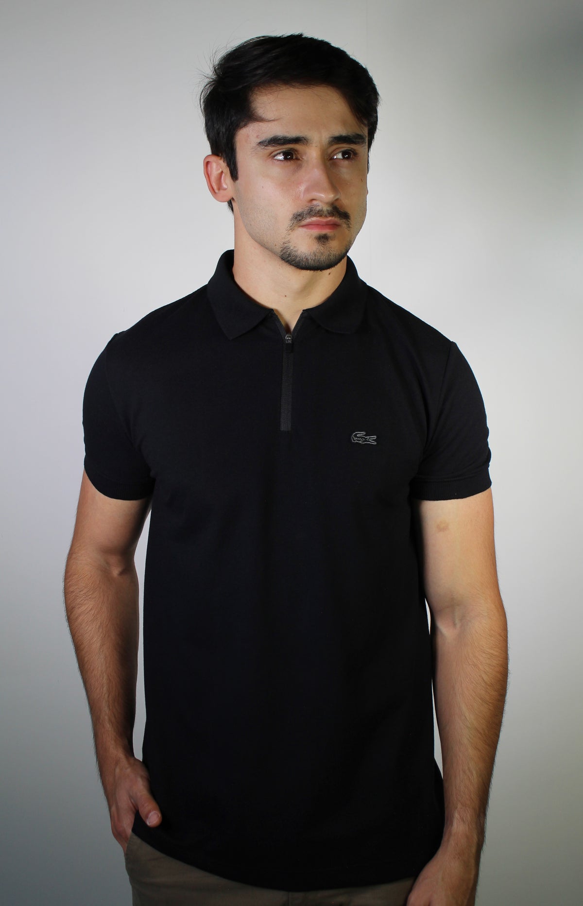Camisa Gola Polo LCT Front Zipper - Preta