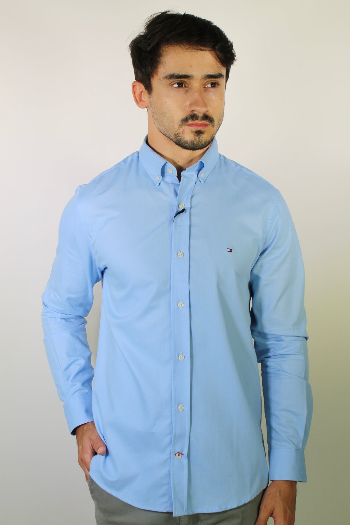 Camisa Social Lisa Manga Longa TH Classic  - Azul Bebê