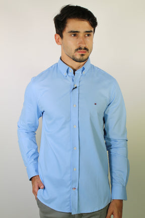 Camisa Social Lisa Manga Longa TH Classic  - Azul Bebê